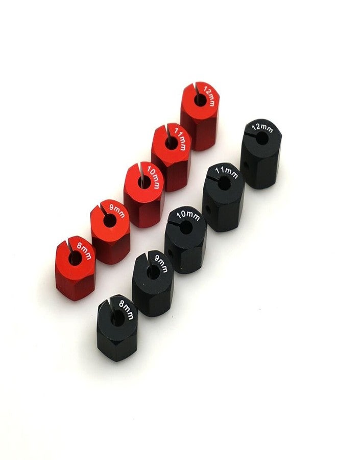 QUE-T Aluminum 10mm Thickness 12mm Wheel Hex Drive Adaptors with Pins & Screws for Most of 1/10 RC Crawler Car Black - Image 5